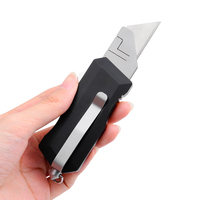 Cuchillo Utilitario de Aleación de Aluminio TGZUO, Cuchillo Táctico EDC de Cambio Rápido de Cuchilla, Cuchillo de Bolsillo para Supervivencia al Aire Libre, Herramienta de Caza con Clip
