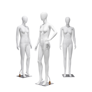 Pakaian wanita warna putih, kelas atas boneka manekin seluruh tubuh pajangan berdiri dari toko kelas atas bahan serat kaca tipe kepala - Product Image 1
