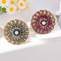 Broche Ronde de Luxe Weiman pour Femme, Corsage en Verre, Strass en Cristal, Magnifique Accessoire Coloré pour Mariage, Manteau et Vêtements