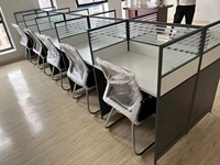 Nouveau design Moderne modulaire 2 places 4 places extensible cadre en aluminium poste de travail bureau Centre d'appels bureau et chaise mobilier
