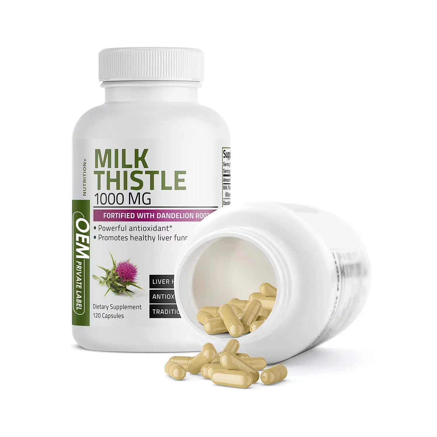 OEM/ODM Organic Herbs Milk Thistle Premium Liver Detox Capsules Colon Cleanser Body Detoxifier Supplement