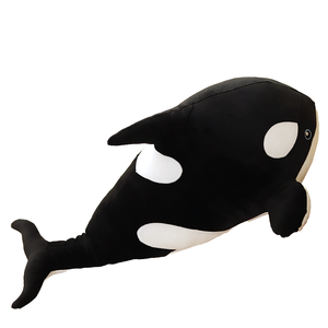 Peluche orca noire <span class=keywords><strong>de</strong></span> 35 cm, super douce, en polyester, avec rembourrage en coton PP, doublure en maille, brodée, idéale pour les anniversaires - Product Image 4
