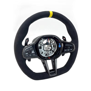 Volante in Fibra di Carbonio Personalizzato con Striscia Gialla per BMW M3 M4 G87 <span class=keywords><strong>G20</strong></span> <span class=keywords><strong>G30</strong></span> - Product Image 3