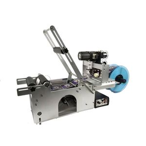 Machine de codage et d'étiquetage semi-automatique pour bouteilles rondes MT50, étiqueteuse autocollante pour petites bouteilles en verre, machine d'étiquetage manuelle - Product Image 1