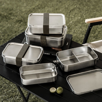 Baming RVS Bento Lunchbox voor Kinderen & Volwassenen, voor het bewaren van versheid, enkelvoudig, voor werk en lunch