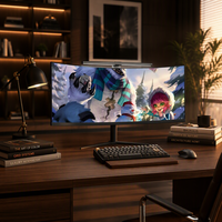 Moniteur de jeu incurvé ultra-large de 34 pouces 3800R PC 3440X1440 120Hz faible lumière bleue écrans d'ordinateur LCD avec rétroéclairage LED