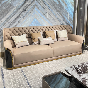 Divano di Lusso in Stile Francese in Legno Massello e Pelle, <span class=keywords><strong>Mobili</strong></span> per Soggiorno Color Ebano in Varie Dimensioni - Product Image 3