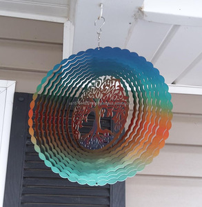 Tournesol à vent Arbre de Vie multicolore en acier inoxydable, sculpture éolienne, cadeau idéal, décoration intérieure et extérieure, artisanat, ornements - Product Image 5