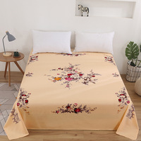Drap plat en polyester imprimé floral, style américain rétro, grand format, coloré, pour lit californien