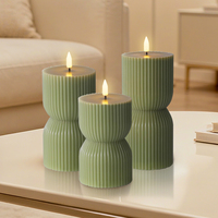 Lampe à bougie en verre LED rechargeable par USB, télécommande, couleur de flamme ambre, décorations de Noël, bougies, ensembles de cadeaux de mariage