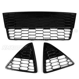 3 pièces Grilles inférieures de pare-chocs avant style Zetec S, grilles de course en nid d'abeille pour Ford Focus Estate MK3 2012 2013 2014 - Product Image 2