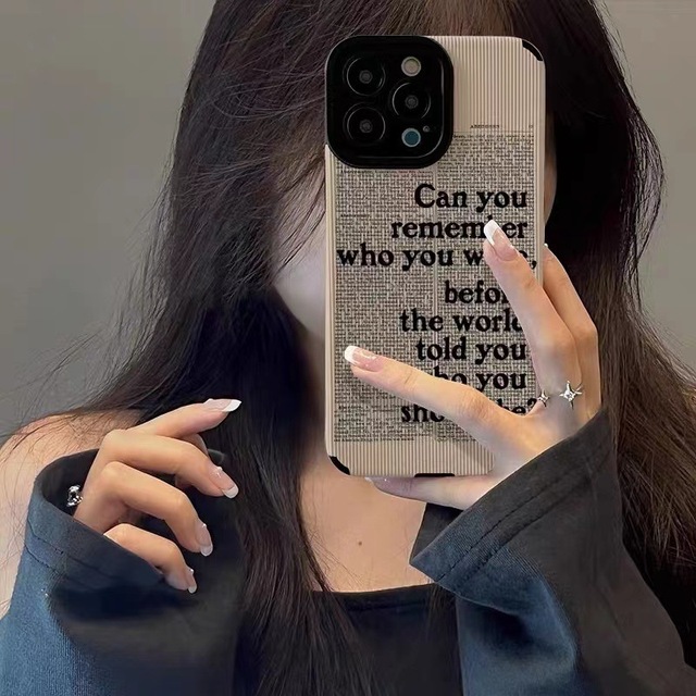 Fashion Trend Black English Alphabet Phone Case for iPhone 17 Air 16 15 14 13 12 11 Pro Max All Inclusive Shockproof Rear Cover