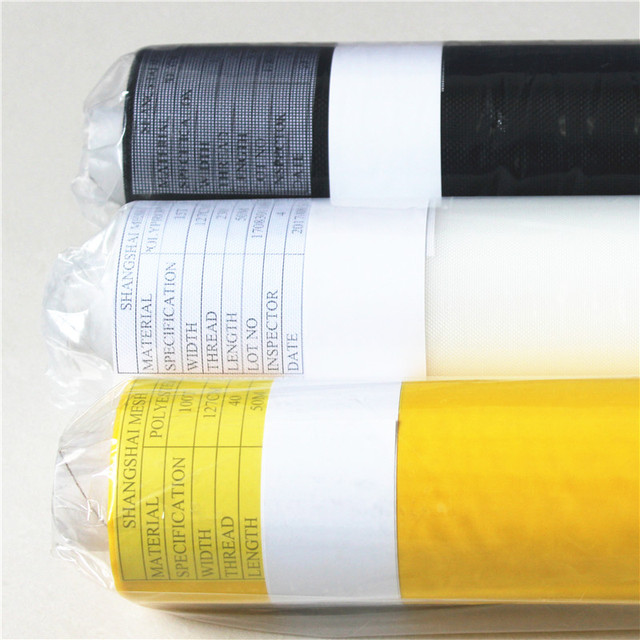 Yellow White Polyester Silkscreen Mesh 80 100 110 120 150 200 300 350 Mesh Silk Screen Printing Mesh Fabric for Screen Printing