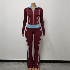 Conjunto <span class=keywords><strong>de</strong></span> dos piezas Y2K para mujer, top sin mangas con bloques <span class=keywords><strong>de</strong></span> color y pantalones capri, conjunto <span class=keywords><strong>de</strong></span> ropa informal <span class=keywords><strong>de</strong></span> algodón y spandex con logo personalizado, atuendo <span class=keywords><strong>de</strong></span> otoño - Product Image 6