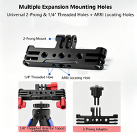 Adaptor Kamera Aluminium Alloy 3-Posisi dengan Ulir 1/4" Braket Ekspansi Multi-Fungsi Aksesori Kamera Aksi 2-Pin OEM