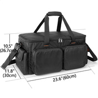 Sac de fichiers de câble DJ avec fond rembourré détachable et séparateurs, sac de voyage pour équipement de DJ professionnel, Instrument de musique
