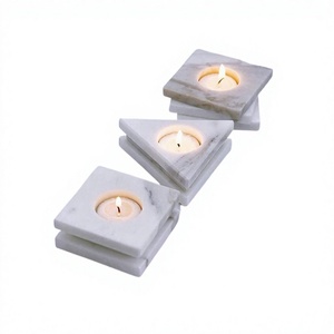 Set Of 3 Different Size And Shape <b>Candle</b> <b>Holder</b> Classic Design <b>Marble</b> <b>Candle</b> <b>Holder</b> For Indoor And Outdoor Use - Product Image 1