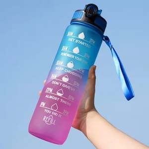 Bouteille d'eau en plastique sans BPA de 32 oz (1000 ml) avec logo personnalisé imprimé, promotion, activité d'entreprise, cadeau d'entreprise - Product Image 5