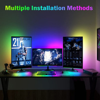Clavier de rétroéclairage LED coloré RVB alimenté par USB Dispositif de maison intelligente Réagissant au son Nuit ambiante pour la décoration de chambre moderne DIY