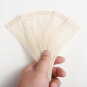 100% Human Virgin Remy European <strong>Ash</strong> <strong>Blonde</strong> <strong>Hair</strong> <strong>Extensions</strong> Double Drawn Bone Straight Seamless Regular Tape in <strong>Hair</strong> <strong>Extensions</strong> - Product Image 2