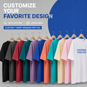 Camiseta de Algodón Personalizada con Logotipo, 300gsm 260gsm, Transpirable, Unisex, Manga Corta, Verano, Casual, Color Sólido, Lisa, Suave, para Hombre, Estilo Urbano - Product Image 1