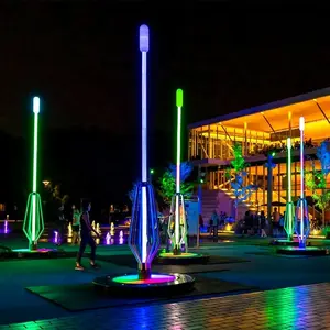 Outdoor Mall Interactive Landscape Lights Scenic Plaza Park Fitness Dazzle RGB Color Induction Custom Lights