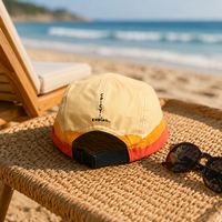 Casquette de camping 5 panneaux brodée sur mesure, logo personnalisé, séchage rapide, dégradé unisexe pour le cyclisme, le camping, la course à pied et les sports de plein air