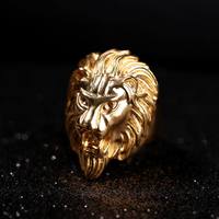 Bague Vintage Tête de Lion Dominatrice en Acier Titane Moulé pour Homme – Vente en Gros de Bijoux Personnalisés