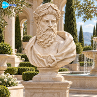 Buste de philosophe en marbre grec, sculpture en pierre sculptée à la main, portrait durable, décoration pour villa, hôtel, musée, cour, galerie, hall