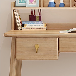 <span class=keywords><strong>Scrivania</strong></span> ad Angolo in Legno Massello Stile Nordico per Studio e Lettura con Spazio di Archiviazione per Camera da Letto - Product Image 5