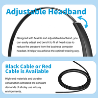 Auriculares Monoaurales con Cable USB para Oficina, con Micrófono con Cancelación de Ruido, para Centro de Llamadas, PC, Laptop, Reuniones Zoom - H76