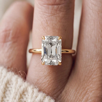 VLOVE Luxuriöser Damen-Verlobungsring aus 14K Massivgold mit Strahlendem Altminenschliff Brillanten und Verstecktem Halo, IGI-Zertifiziert