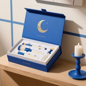 Boîte en papier d'emballage de pinceaux de maquillage magnétiques élégants de haute qualité, de qualité supérieure, professionnels, de marque privée, rose, avec insert en EVA - Product Image 5