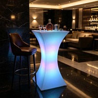 Table de cocktail rechargeable en LLDPE, 16 couleurs, étanche IP65, table de bar LED lumineuse pour les fêtes