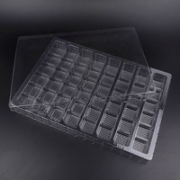 Personnalisé de haute qualité de qualité alimentaire clair PET en plastique 48 truffes chocolat affichage plateau avec couvercle boîte d'emballage