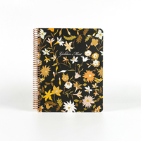 Carnet spirale A5 marron doré pour l'automne avec plans mensuels/hebdomadaires, 100 feuilles, journal d'écriture, cadeau en gros pour toutes les occasions