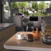 Récipient de stockage de café en verre 17,6 oz (1350 ml) avec système d'aspiration automatique et cuillère