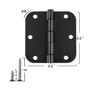 Bisagras para Puerta Negra Fabricadas en EE. UU. con Esquinas Redondeadas de 5/<span class=keywords><strong>8</strong></span>\" para Puertas Interiores - Product Image 5