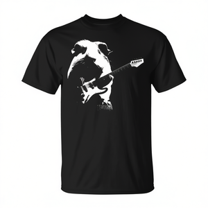 T-shirt promotionnel pour hommes avec motif de cochon d'Inde jouant de la guitare basse - Product Image 2