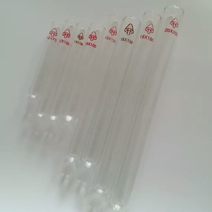 Tubes à essai en verre 12x75 à 30x200 mm, fond rond ordinaire, bouche plate, pour usage en laboratoire - Product Image 1
