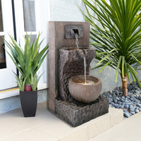 Bronze extérieur caractéristique de l'eau pierre mur fontaine résine artisanat décoratif pompe électrique cascade pour l'utilisation de jardin
