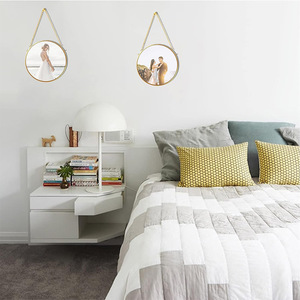 <span class=keywords><strong>Marco</strong></span> de fotos de vidrio de latón con flores secas redondas doradas, <span class=keywords><strong>marco</strong></span> flotante botánico redondo para decoración del hogar - Product Image 4