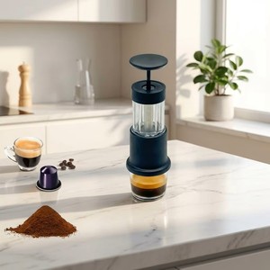 Machine à expresso manuelle 2 en 1, 120 ml, en acier inoxydable, pression de 10 à 15 bars, compatible avec les capsules et le café moulu - Product Image 4