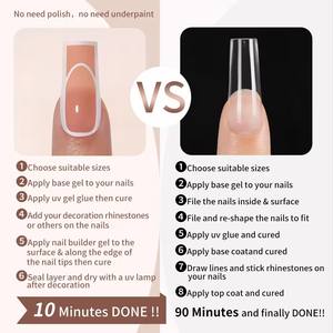 <span class=keywords><strong>AILLSA</strong></span> 120 unids/bolsa uñas artificiales francesas logotipo personalizado Color desnudo cubierta completa uñas postizas cuadradas largas prensa francesa en las uñas - Product Image 5