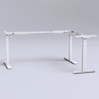 Bureau de bureau intelligent triple moteur 3 jambes en forme de L électrique assis sur pied bureau debout réglable en hauteur