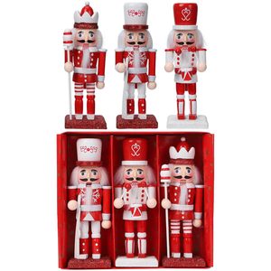 En stock : Ensemble de 3 <span class=keywords><strong>Casse</strong></span>-Noisettes Soldats <span class=keywords><strong>Roi</strong></span> en bois blanc et rouge de 15 cm pour la décoration de Noël - Product Image 3