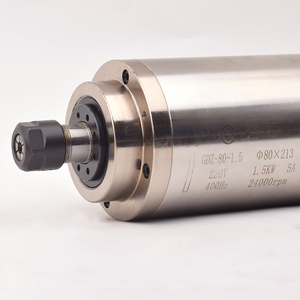 มอเตอร์แกนหมุนเราเตอร์ GDZ-80-1.5 สามเฟส Er16 24000 รอบต่อนาที 1.5 กิโลวัตต์ 220 โวลต์ 400 เฮิรตซ์ ระบายความร้อนด้วยน้ำ สำหรับแกะสลักไม้ MDF อะคริลิก GDZ80-1.5 Ju - Product Image 2