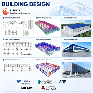 โรงงานผลิตโครงสร้างเหล็กสำเร็จรูป โกดังเก็บของ โครงสร้างเหล็กแบบ Space Frame หลังคาแผงแซนวิช / อาคารโลหะ - Product Image 5