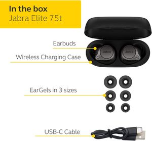 Audífonos Inalámbricos <span class=keywords><strong>Jabra</strong></span> <span class=keywords><strong>Elite</strong></span> 75t con Cancelación Activa de Ruido, 28 Horas de Reproducción, Ajuste Cómodo, Estuche de Carga, Titanio - Product Image 3