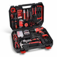 Kit d'outils manuels robustes, ensemble d'outils multifonctions de 129 pièces, ensemble d'outils de quincaillerie avec boîte de transport pour bricoleur